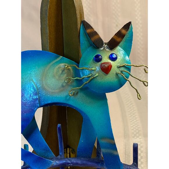 Meow Meow Whimsical Cat Key Holder Rack 4 Hooks All metal bright colors EUC - Picture 2 of 13